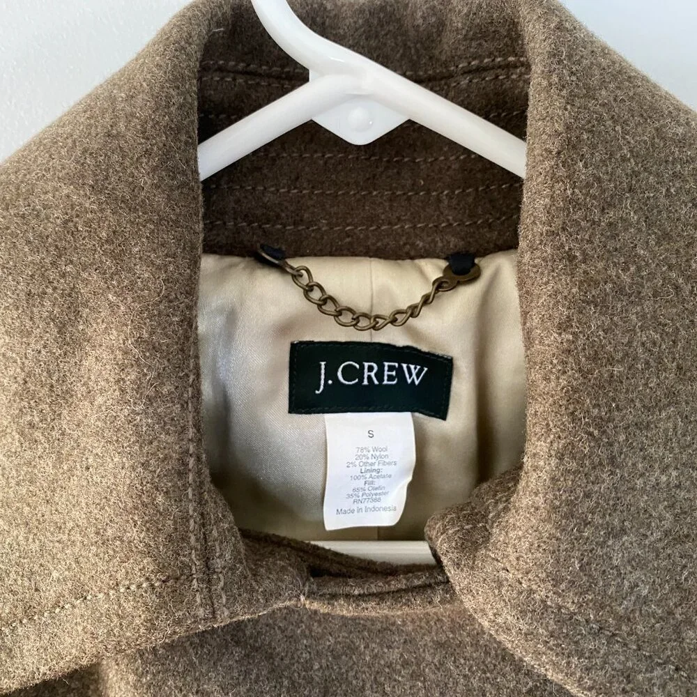 J.Crew W’s Olive Green Double-Breasted Wool Blend Thinsulate Pea Coat-Size Small - Picture 5 of 7